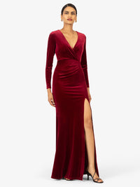 KRAIMOD Samtkleid mit Seitlicher Beinschlitz | bordeaux