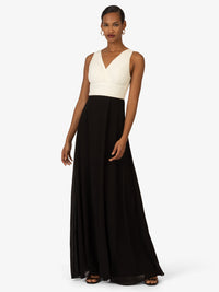 KRAIMOD Abendkleid im Zwei-Farben-Design | schwarz-weiss