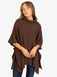 KRAIMOD Poncho mit Rollkragen | caramel