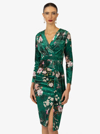 KRAIMOD Cocktailkleid in elegantem Design | grün-weiss