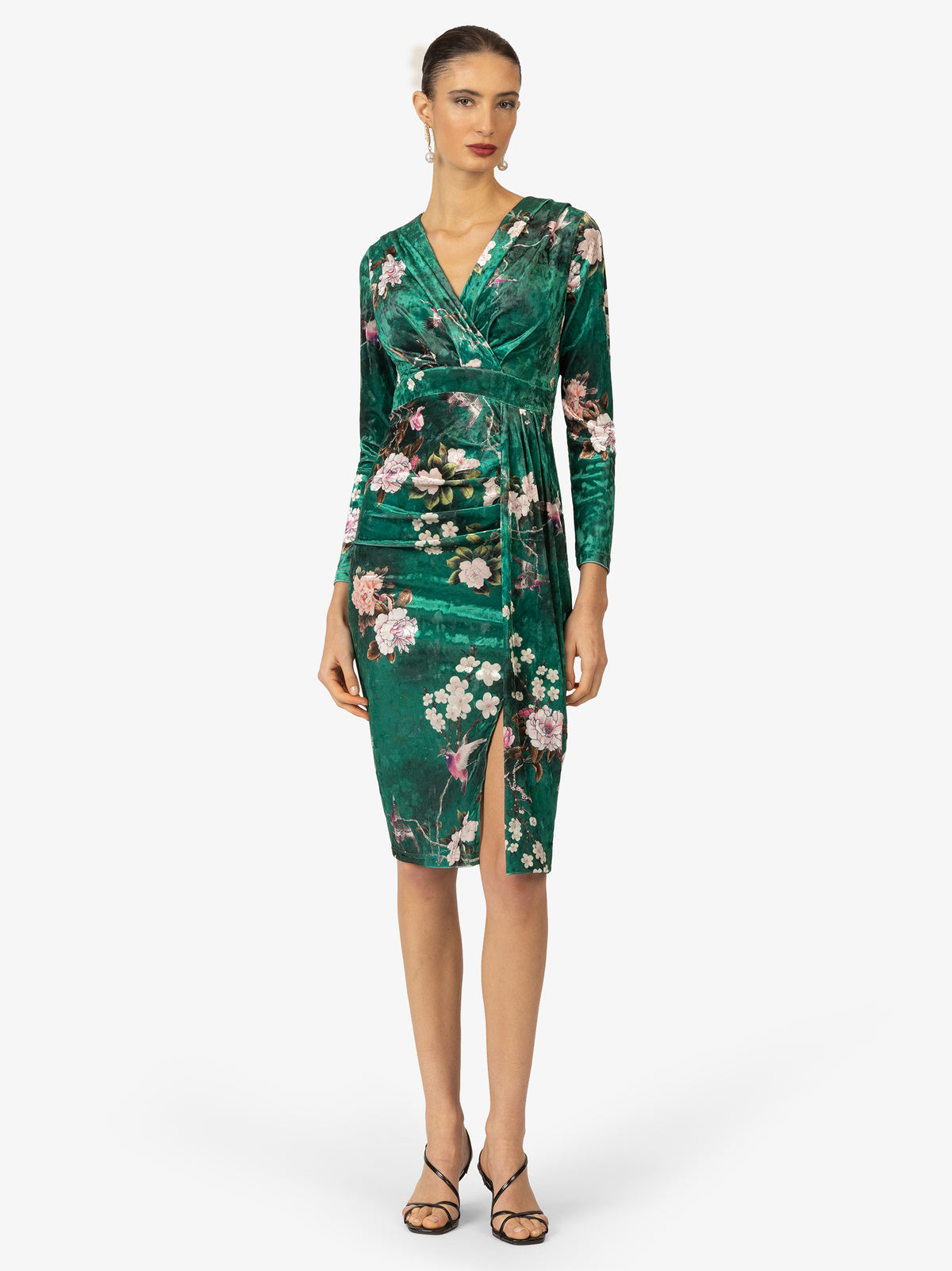 KRAIMOD Cocktailkleid in elegantem Design | grün-weiss