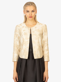 KRAIMOD Abendblazer kurz, elegant mit Brokatmuster | gold
