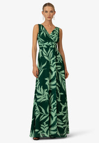 KRAIMOD Ärmelloses Abendkleid mit Drapierung | dunkelgrün-hellgrün