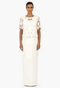 KRAIMOD Abendkleid mit Spitzenjacke | creme
