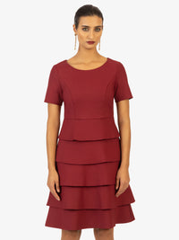 KRAIMOD Cocktailkleid in feminin gestufter Form | bordeaux