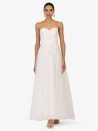 KRAIMOD Abendkleid mit 3D-Spitze | weiss