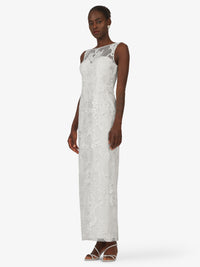 KRAIMOD Abendkleid mit floraler Spitze | weiss