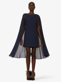 KRAIMOD Cocktailkleid mit Cape-Ärmeln | navy