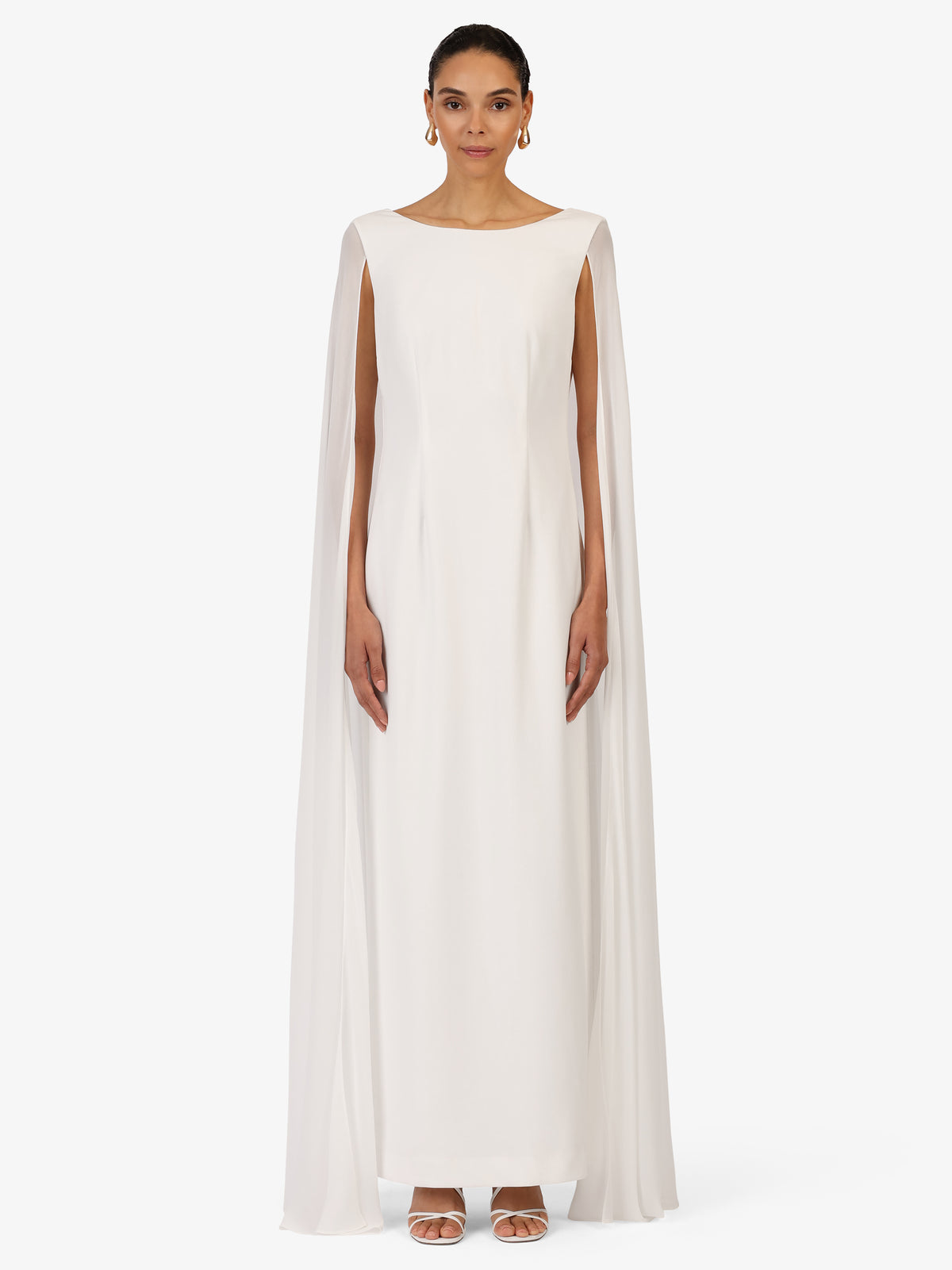 KRAIMOD Abendkleid mit Rundhalsausschnitt | creme
