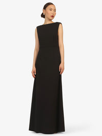 KRAIMOD Elegantes Maxikleid mit Wasserfall-Rücken | schwarz