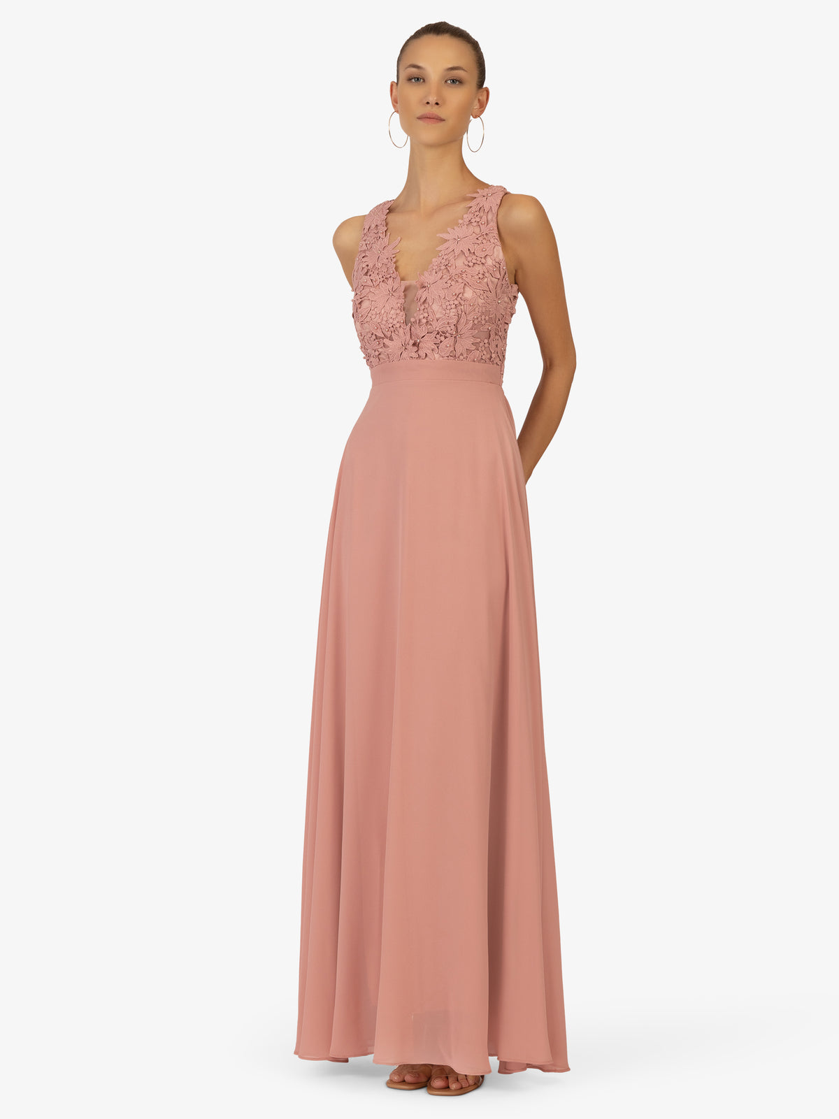 KRAIMOD Ärmelloses Abendkleid mit Rückenausschnitt | altrosa
