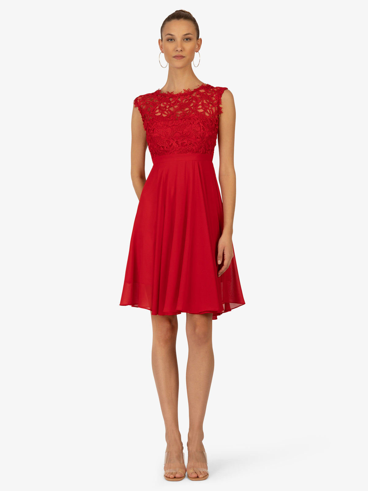 KRAIMOD Cocktailkleid aus Chiffon | rot