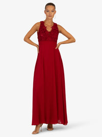 KRAIMOD Ärmelloses Abendkleid mit Rückenausschnitt | cherry