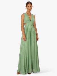 KRAIMOD Ärmelloses Maxikleid mit Rückenausschnitt | light green