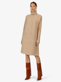 KRAIMOD Strickkleid mit Auffälliges Allover-Design | taupe