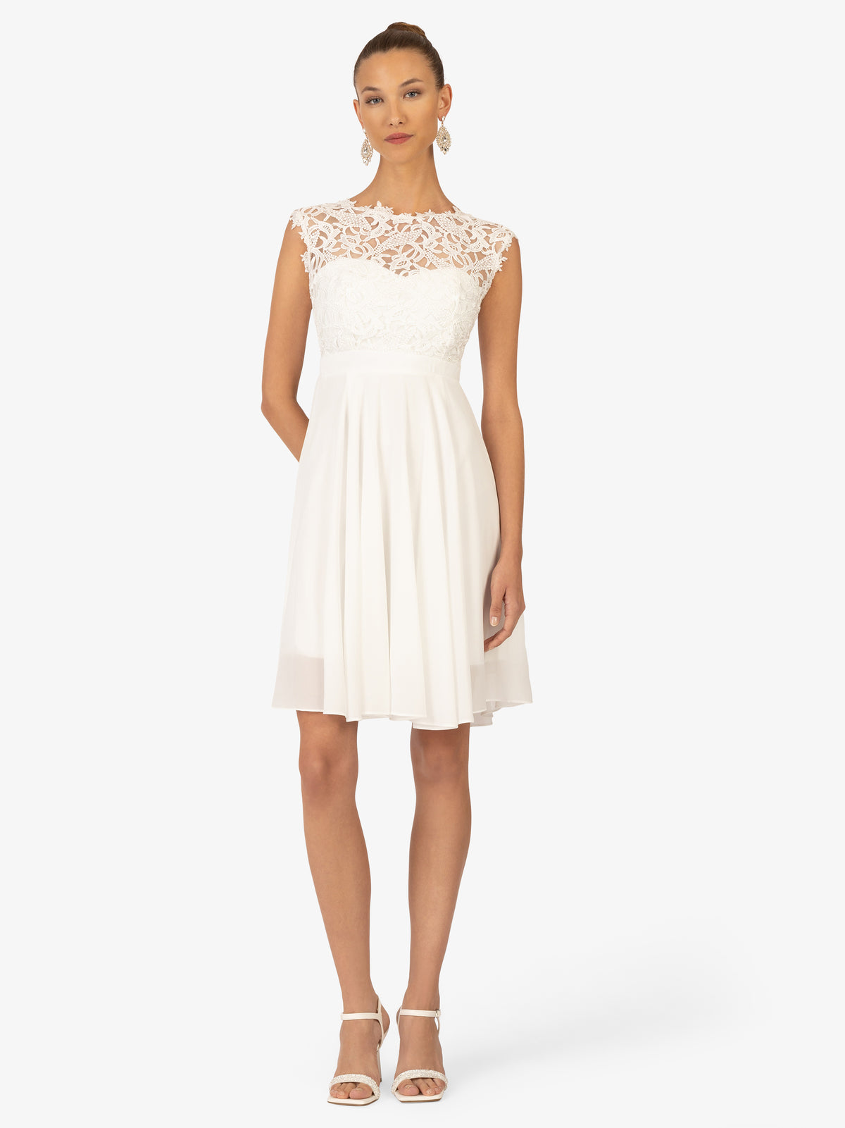KRAIMOD Cocktailkleid aus Chiffon | weiß