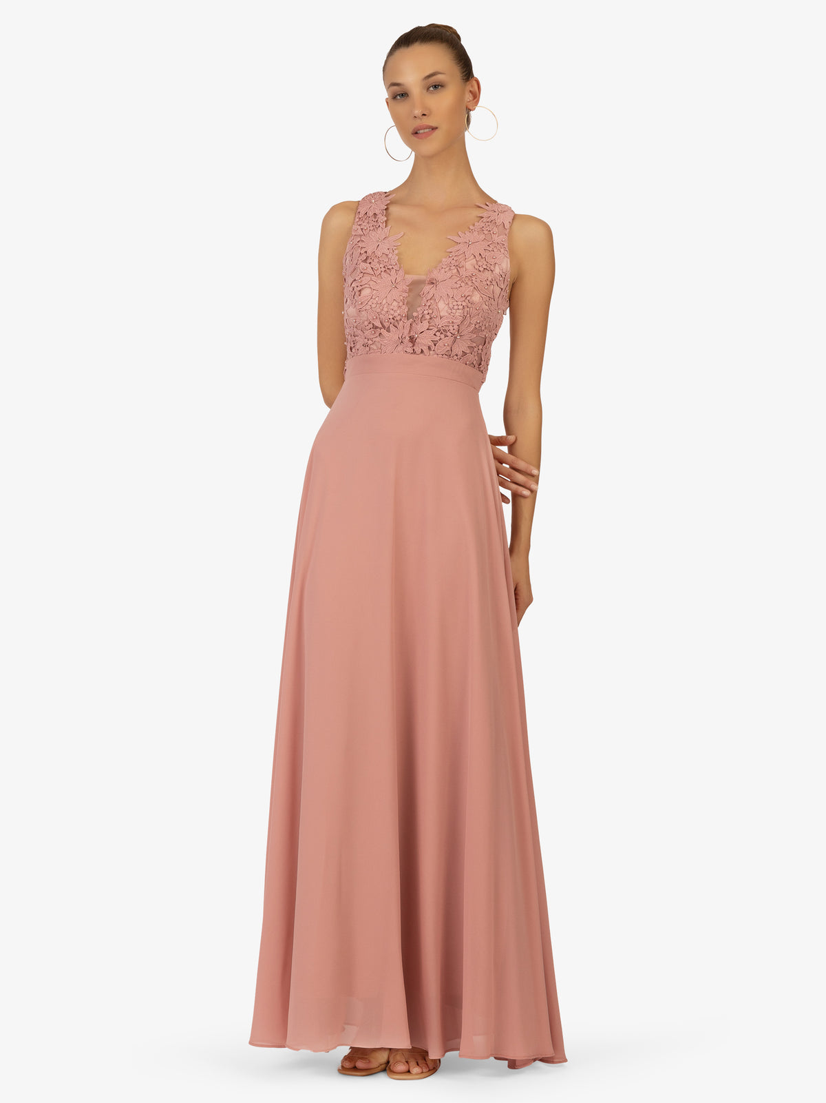 KRAIMOD Ärmelloses Abendkleid mit Rückenausschnitt | altrosa