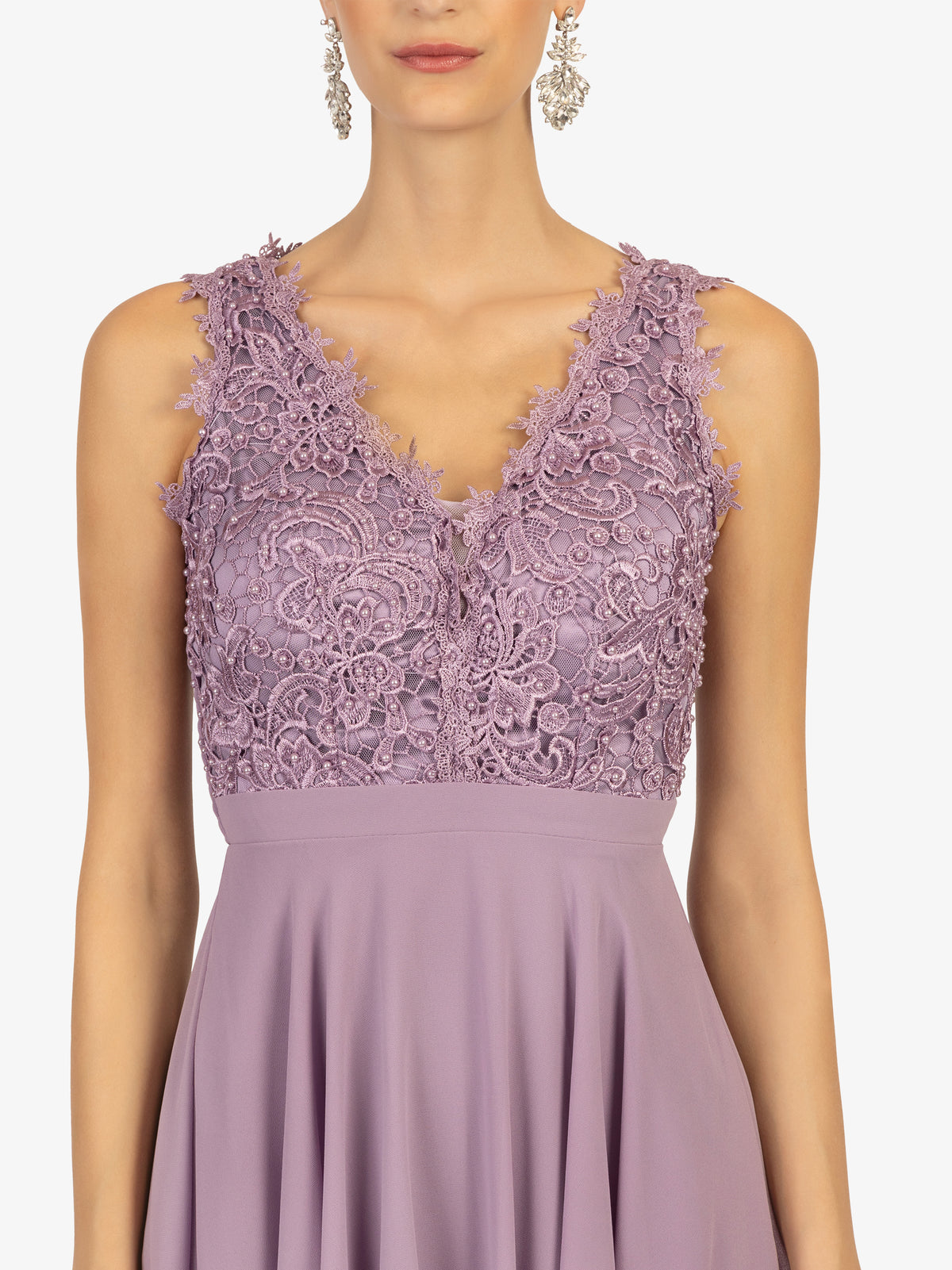 KRAIMOD Cocktailkleid mit weitem Chiffon-Rockpart | lavendel