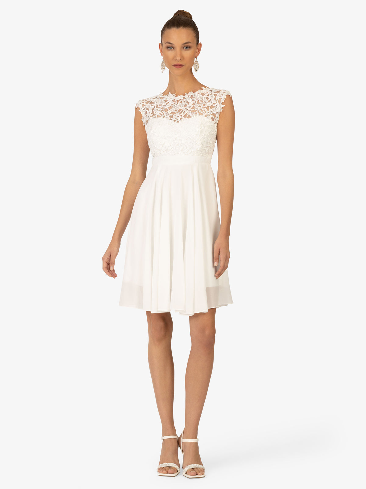 KRAIMOD Cocktailkleid aus Chiffon | weiß
