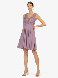 KRAIMOD Cocktailkleid mit weitem Chiffon-Rockpart | lavendel