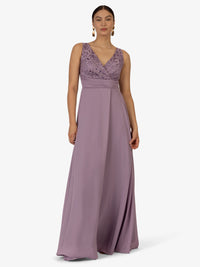 KRAIMOD Abendkleid mit offener Vorderseite | lavendel