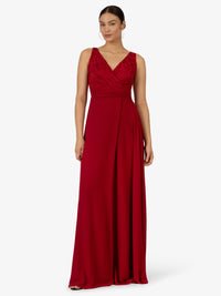 KRAIMOD Abendkleid mit offener Vorderseite | kirsche
