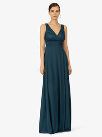KRAIMOD Abendkleid mit offener Vorderseite | petrol