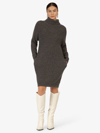 KRAIMOD Strickkleid mit  gestricktem Design | dunkelgrau