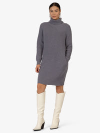 KRAIMOD Strickkleid mit gestricktem Design | grau