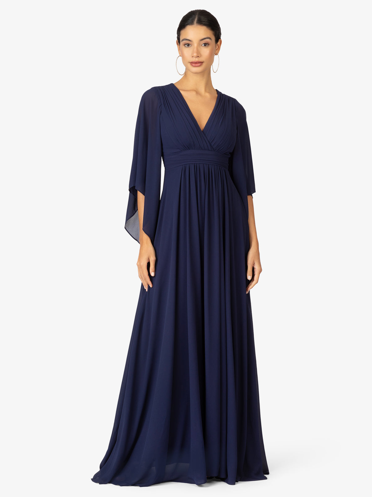 KRAIMOD Abendkleid mit V-Ausschnitt | navy