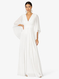 KRAIMOD Abendkleid mit V-Ausschnitt | weiss