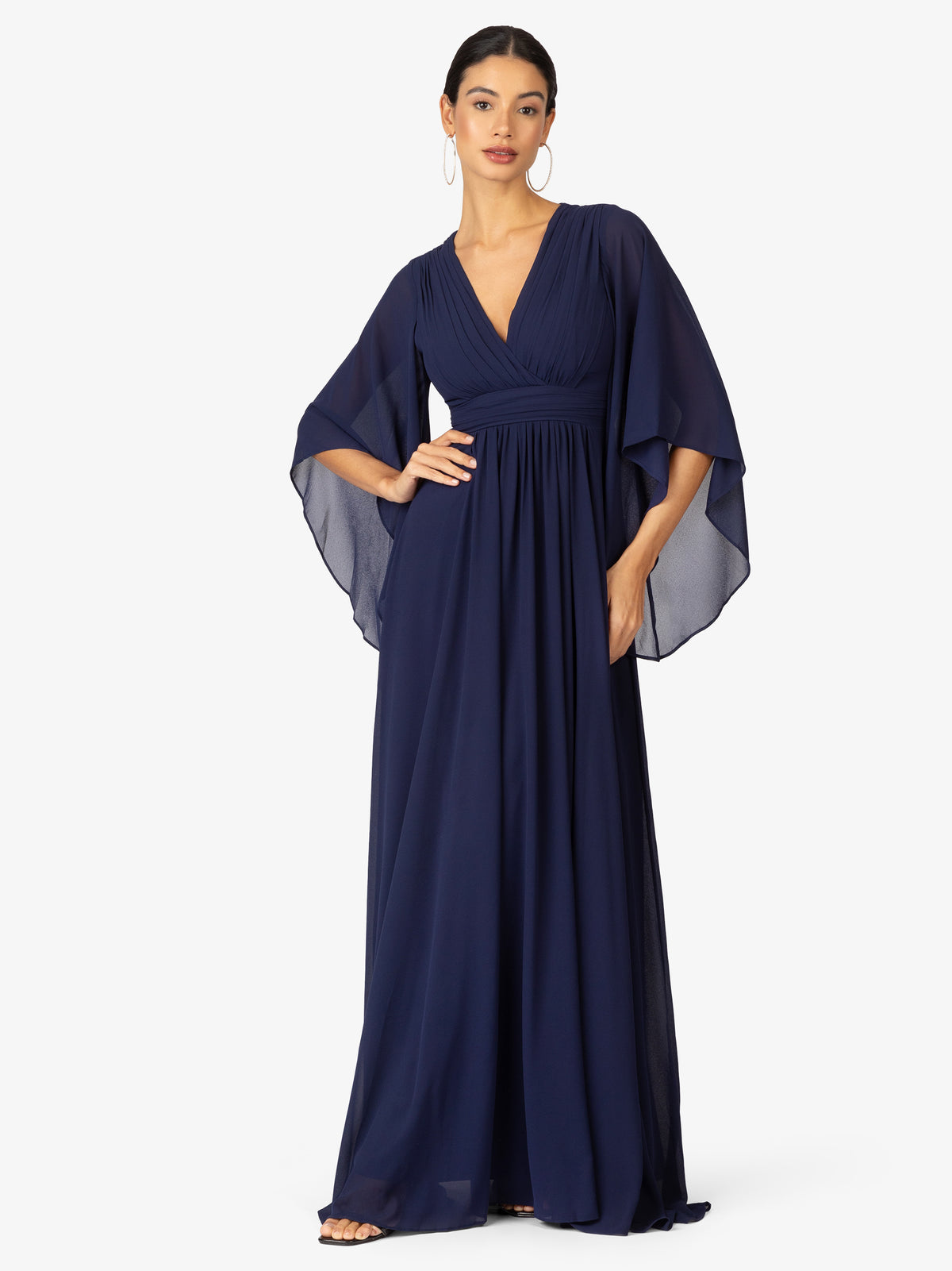 KRAIMOD Abendkleid mit V-Ausschnitt | navy