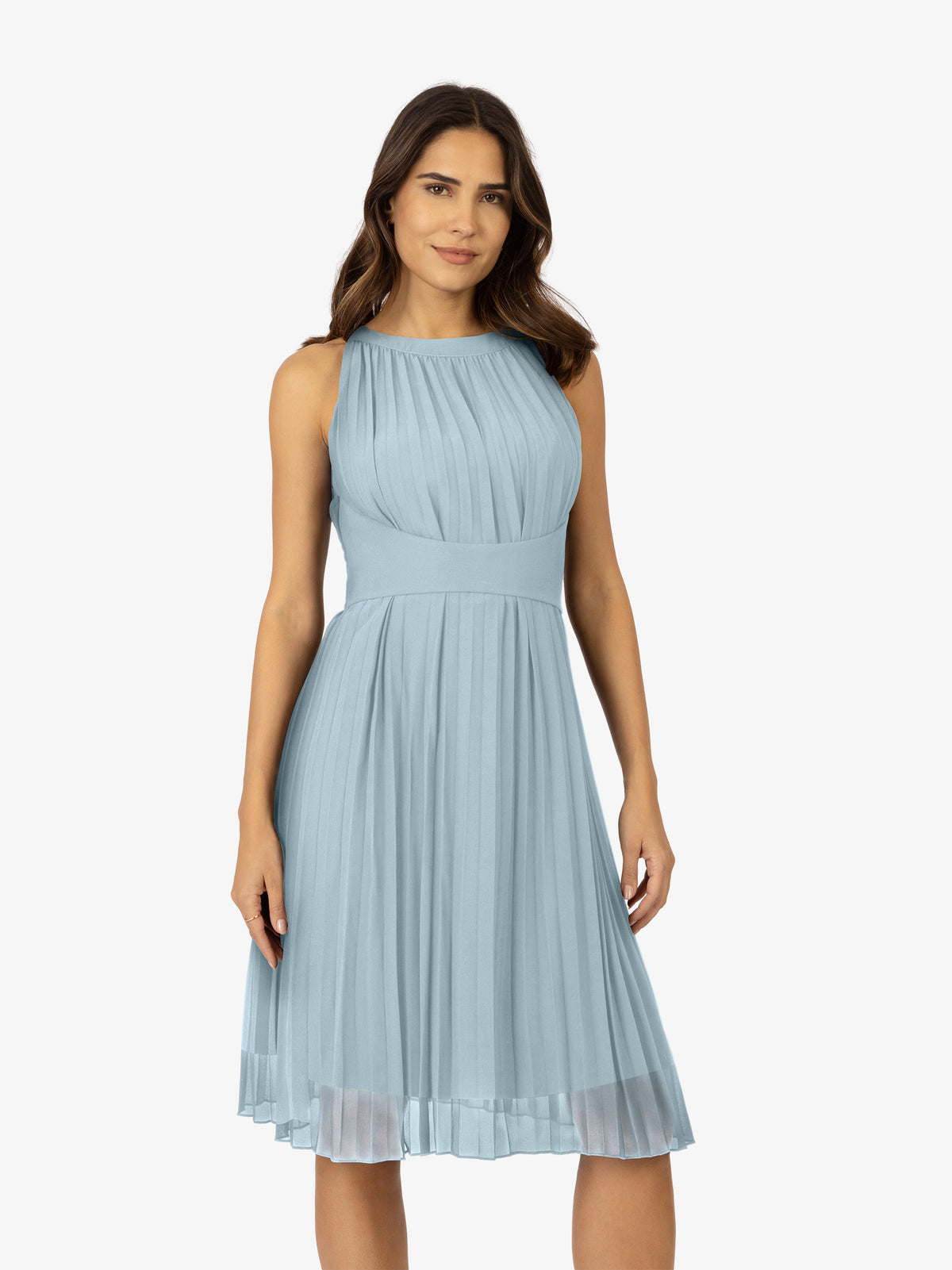 KRAIMOD APART Chiffonkleid aus plissiertem Chiffon | hellblau