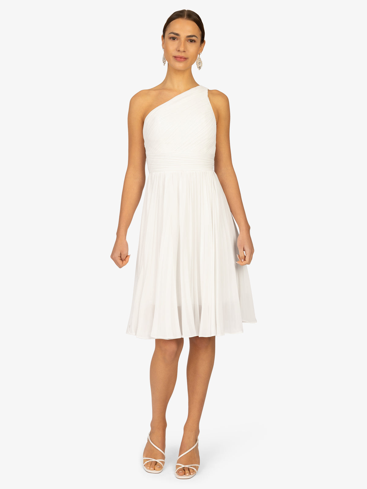 KRAIMOD Kleid aus hochwertigem Polyester-Gewebe | weiß