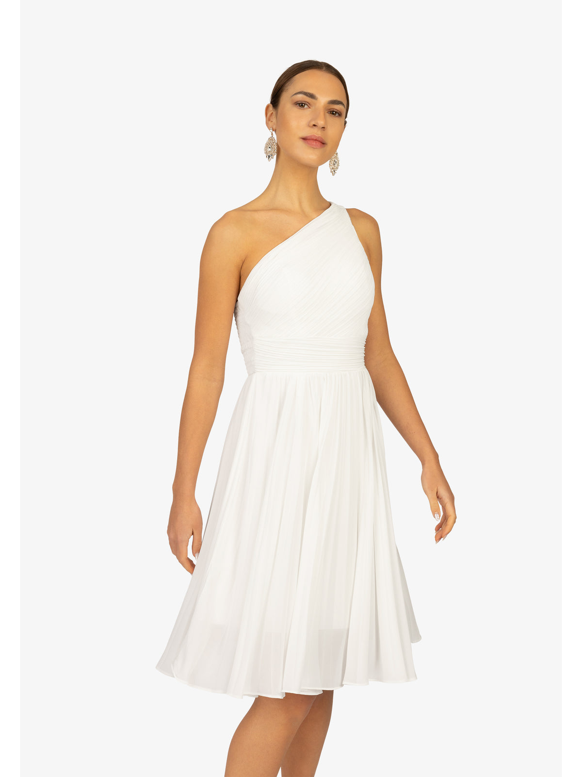 KRAIMOD Kleid aus hochwertigem Polyester-Gewebe | weiß