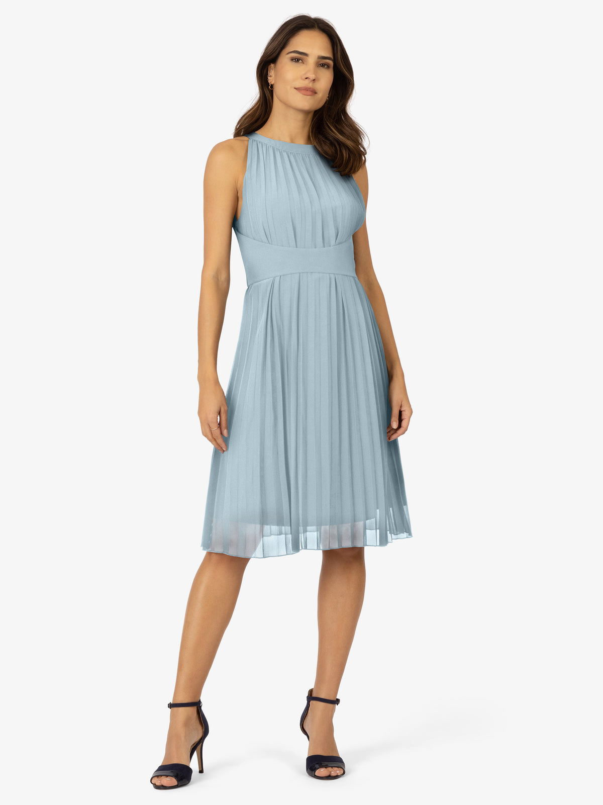KRAIMOD APART Chiffonkleid aus plissiertem Chiffon | hellblau