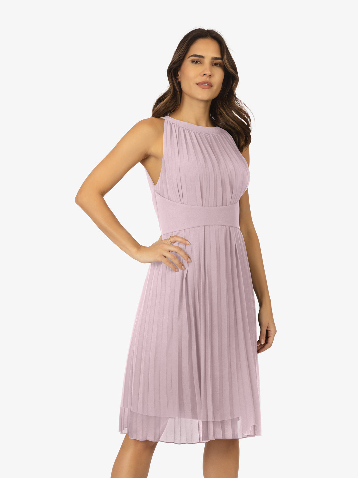 KRAIMOD APART Chiffonkleid aus plissiertem Chiffon | violett