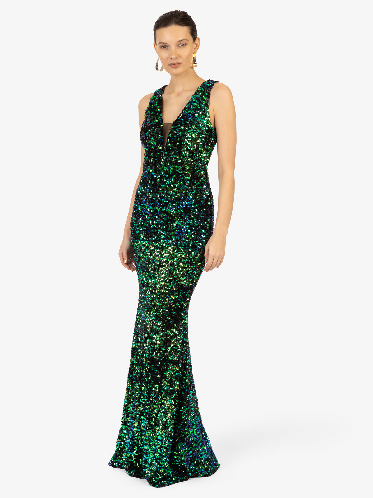 KRAIMOD Abendkleid mit Rückenausschnitt | dunkelgrün
