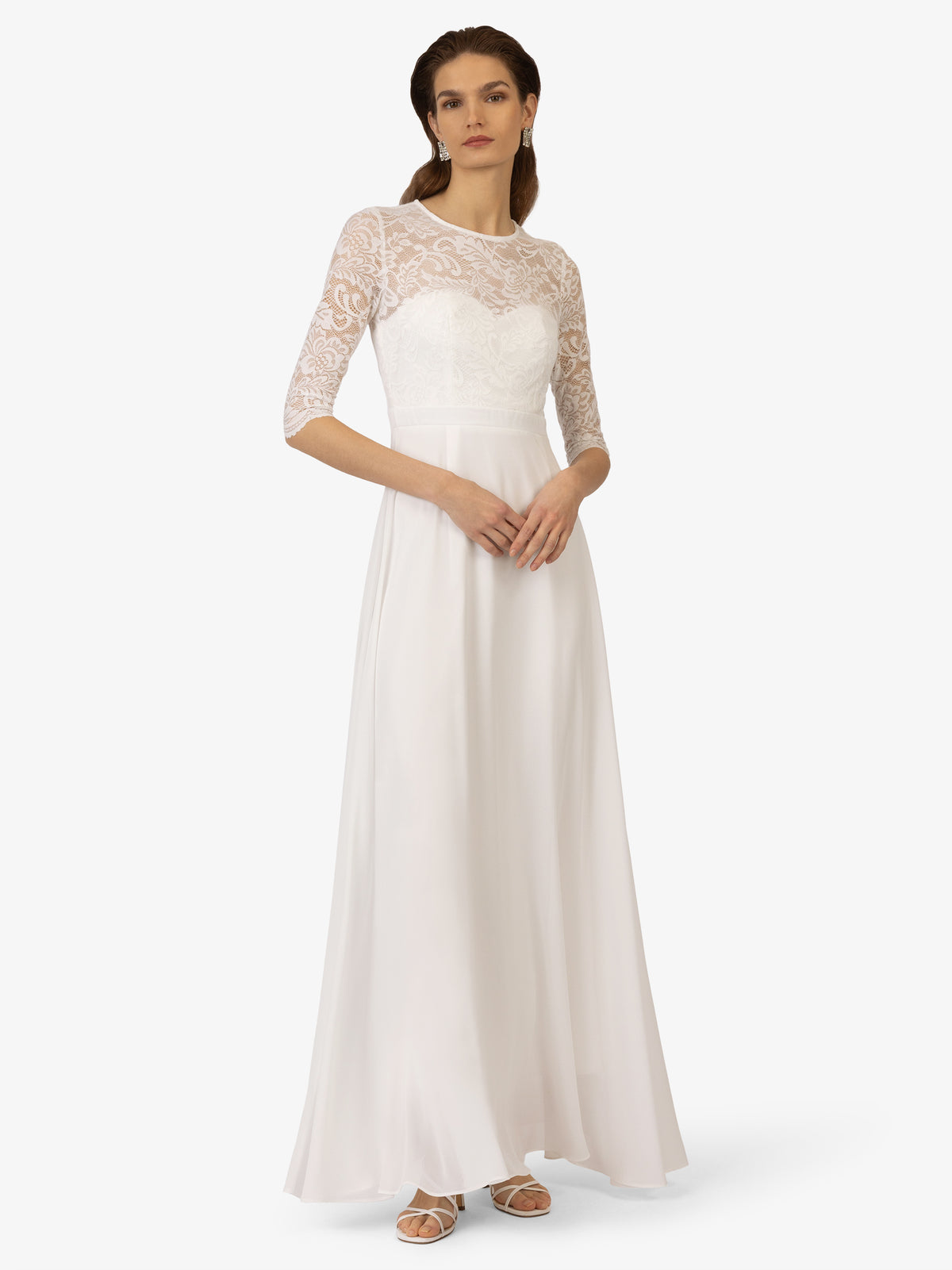 KRAIMOD Abendkleid mit Rundhalsausschnitt | weiss