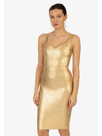 KRAIMOD Ärmelloses Bandage Kleid | gold