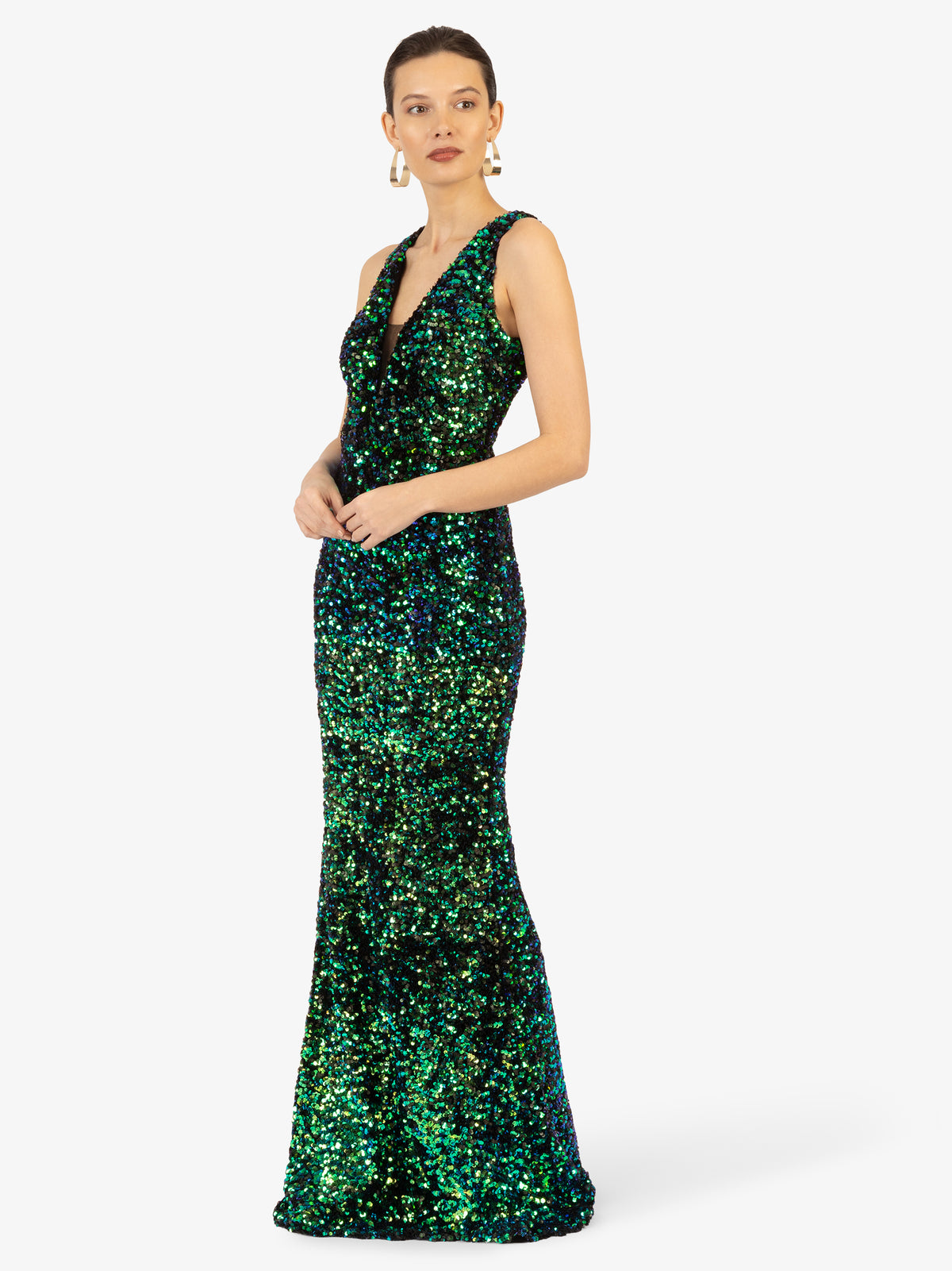 KRAIMOD Abendkleid mit Rückenausschnitt | dunkelgrün