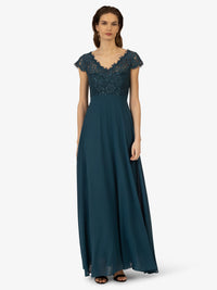 KRAIMOD Abendkleid in femininem Stil | petrol