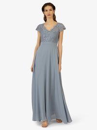 KRAIMOD Abendkleid in femininem Stil | dusty blue
