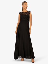 KRAIMOD Elegantes Abendkleid mit Chiffon und Mesh | Black