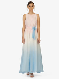 KRAIMOD Abendkleid | weiss-pink-blau