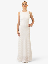 KRAIMOD Paillettenkleid mit Rundhalsausschnitt | weiss