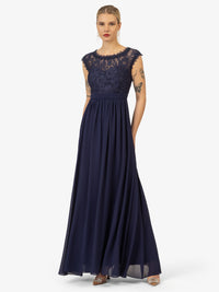 KRAIMOD Abendkleid mit Rundhalsausschnitt | navy