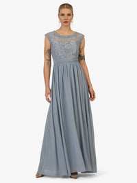 KRAIMOD Abendkleid mit Rundhalsausschnitt | dusty blue