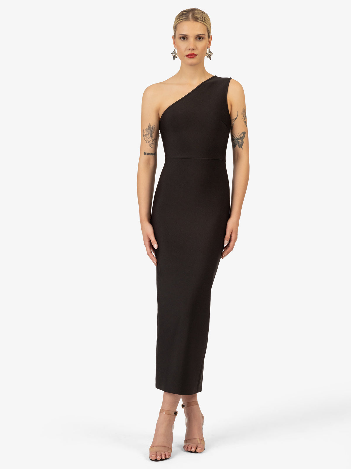 KRAIMOD Bandagekleid mit Off-Shoulder-Ausschnitt | schwarz