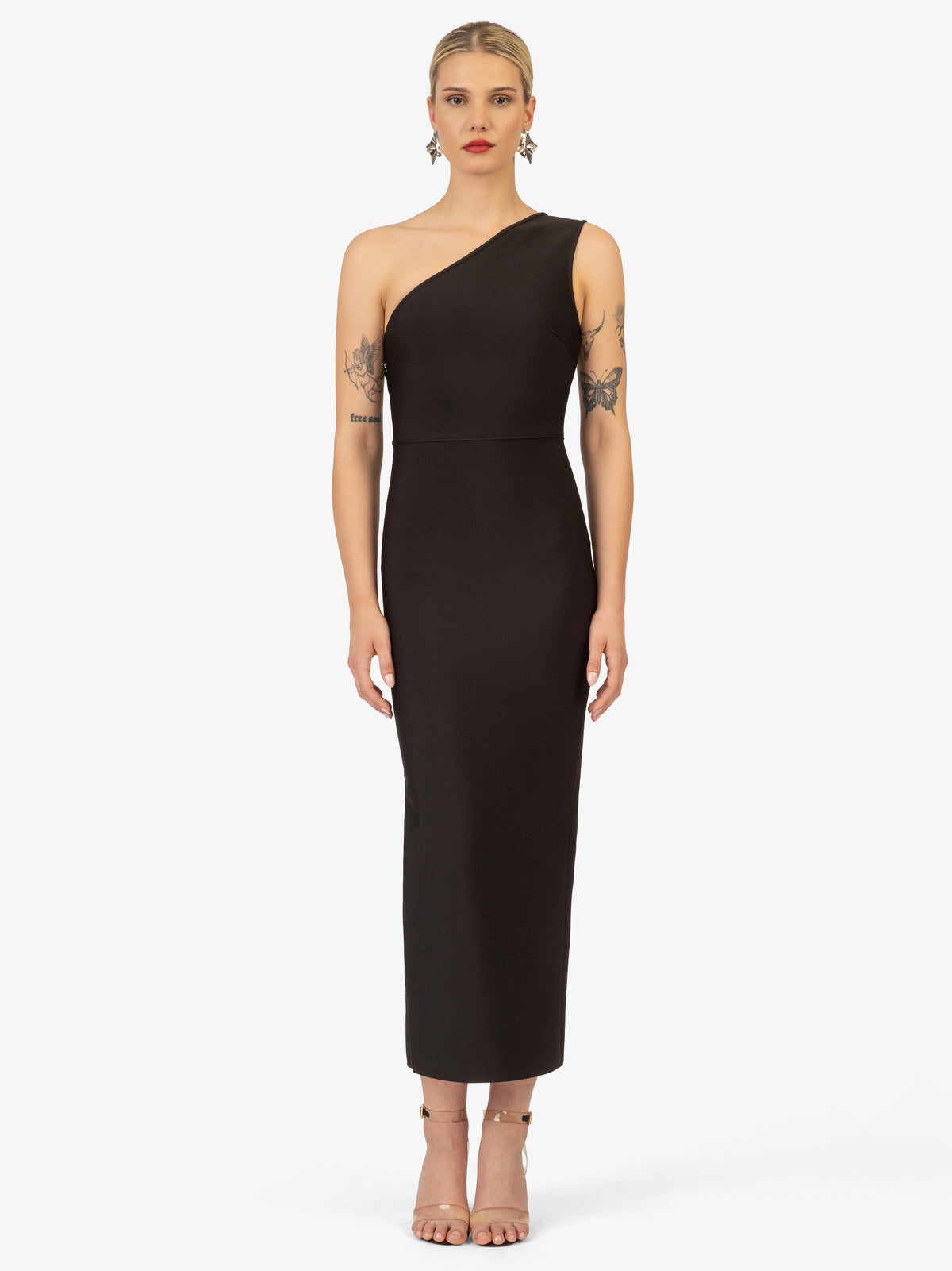 KRAIMOD Bandagekleid mit Off-Shoulder-Ausschnitt | schwarz